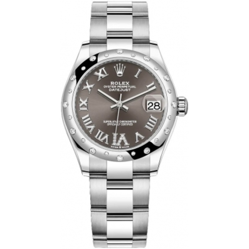 278344rbr Dark Grey VI Oyster Rolex Datejust 31mm Stainless Steel Ladies Watch