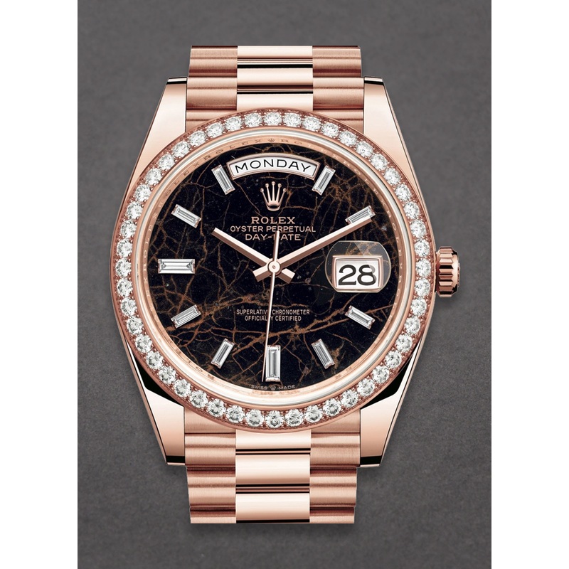 228345RBR 0016 Rolex President Mens 40mm Rose Gold
