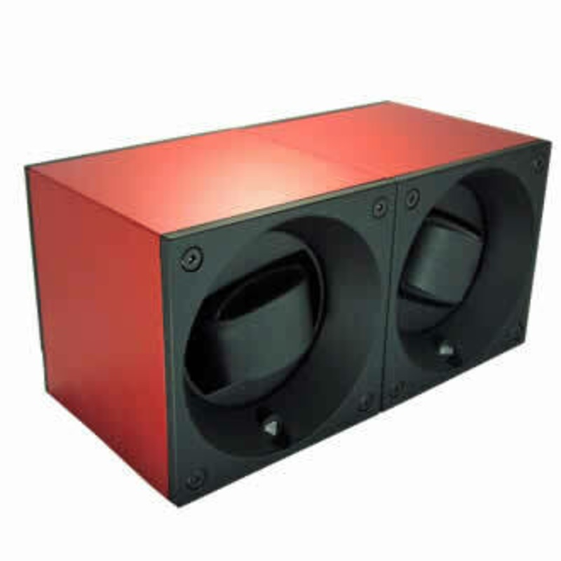 SwissKubik Watch Winder Duo Red Aluminium with Window Protect