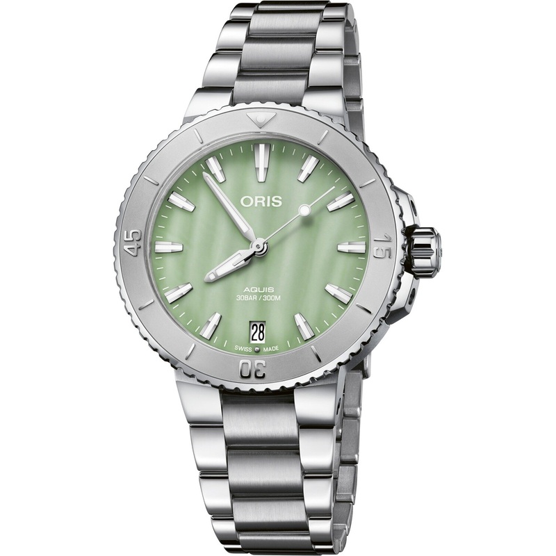 Oris Aquis Date 36.5mm Seafoam Green