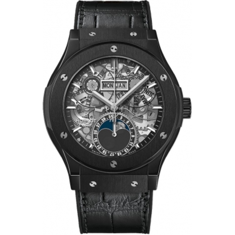 547.cx.0170.lr Black Magic Hublot Classic Fusion Aerofusion Moonphase 42mm Mens Watch