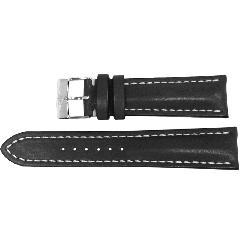 Breitling Black Leather Strap with Tang Buckle
