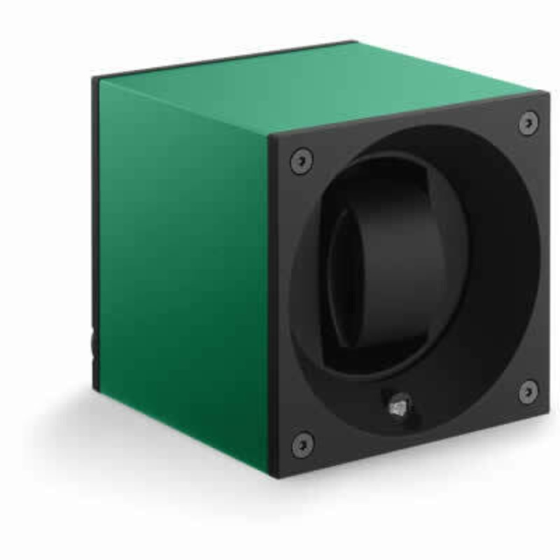 SwissKubik Watch Winder Single – Anodized Green With Window Protect SK01.AE007-WP