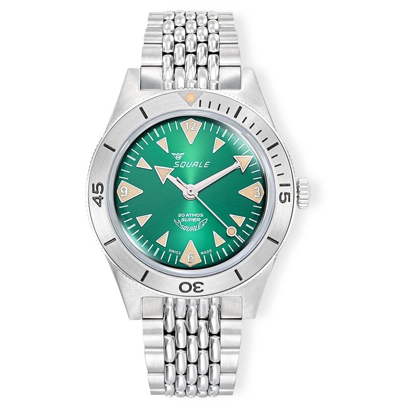 Squale SUPERSSAGR.AC Super-Squale Big Arrows Green Dial on Bracelet