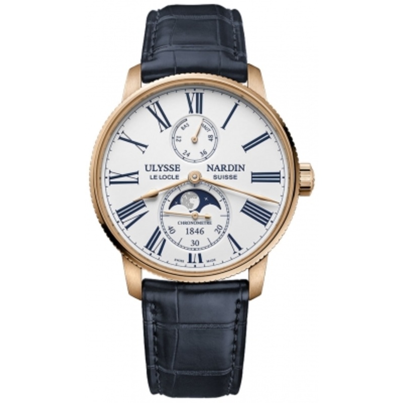 1192-310-0a/1a Ulysse Nardin Marine Torpilleur Moonphase 42mm Mens Watch