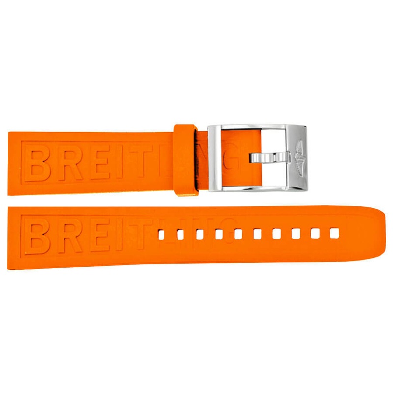 Brand New Breitling 18mm Orange Rubber Strap 173S