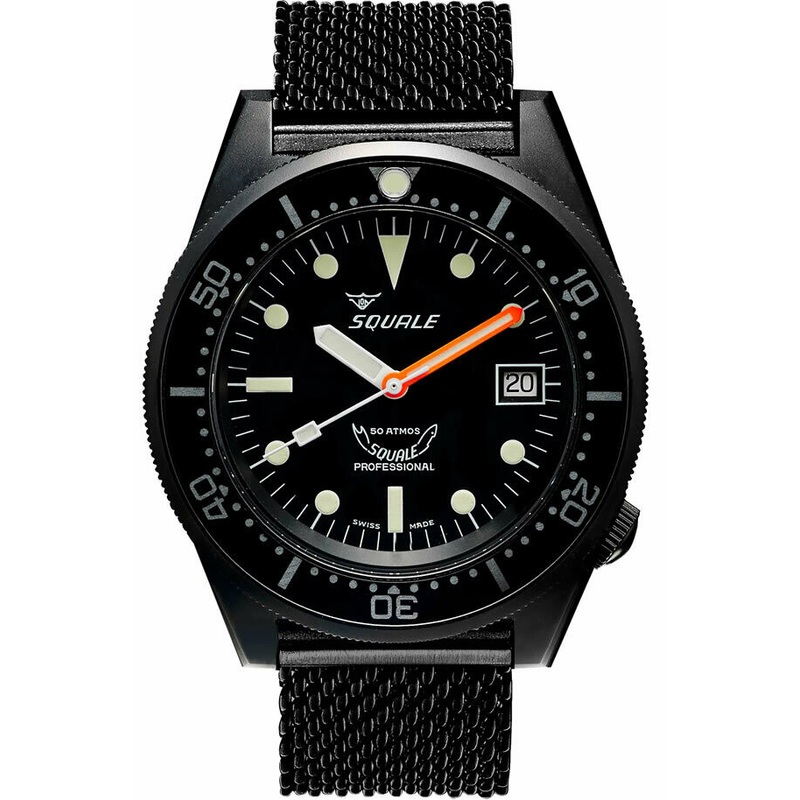 Squale 1521 Classic Black PVD on Bracelet