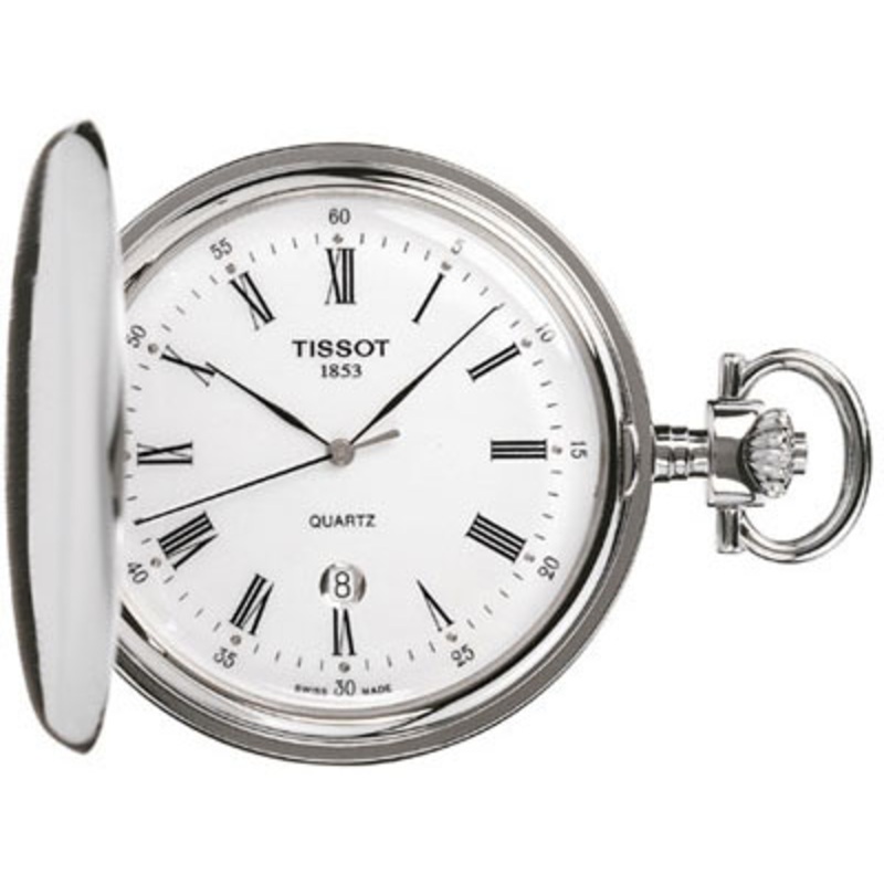 T83655313 Tissot Savonnettes Quartz Silver Pocket Watch