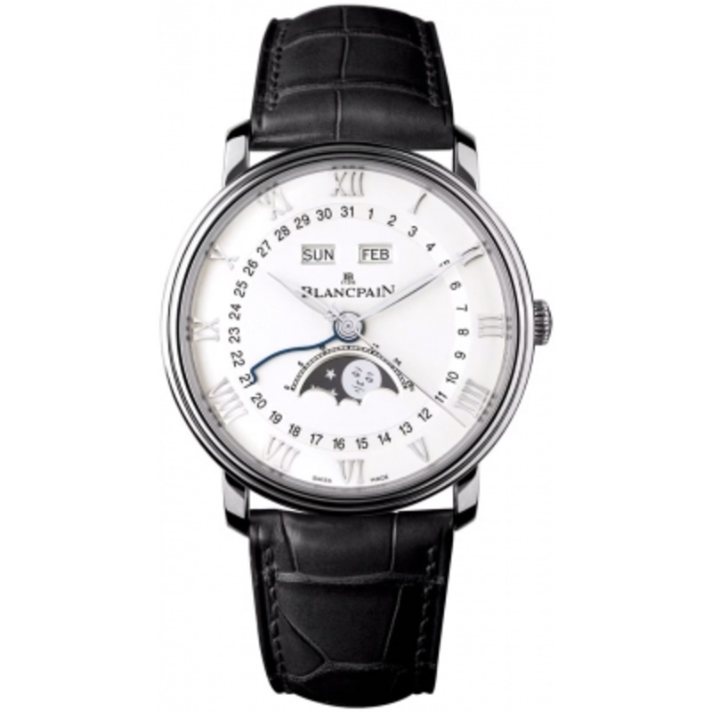6654-1127-55b   Blancpain Villeret Moonphase & Complete Calendar 40mm Mens Watch