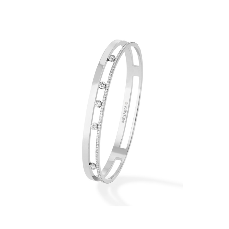 Move Romane Bracelet in White Gold Size M – Messika