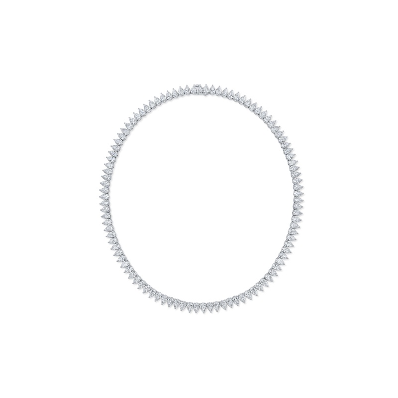 Pear cut Diamond Necklace in White Gold – Rahaminov Diamonds
