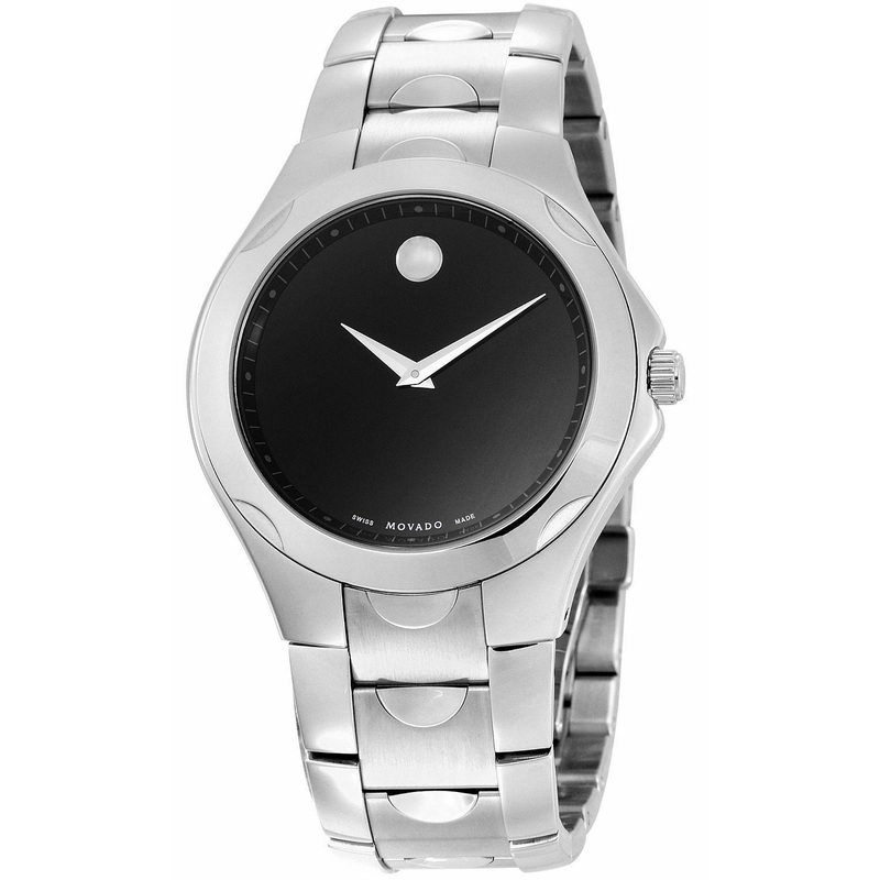 0606378 Movado Luno Sport Black Dial Stainless Steel Case and Bracelet Quartz Watch