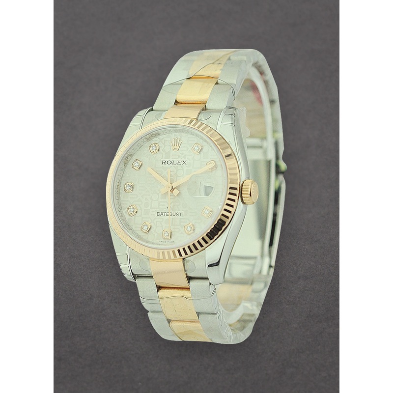 116231 Rolex Datejust 36mm 2-Tone RG/SS Oyster Bracelet   Fluted Bezel