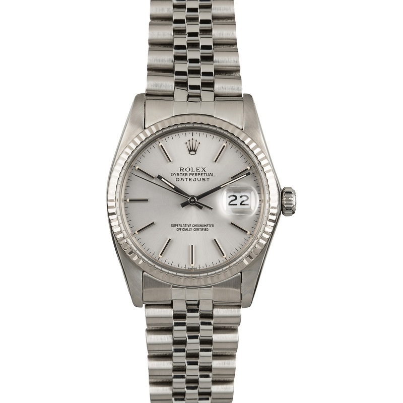 Used Rolex Datejust 16014 Silver Dial Steel Jubilee
