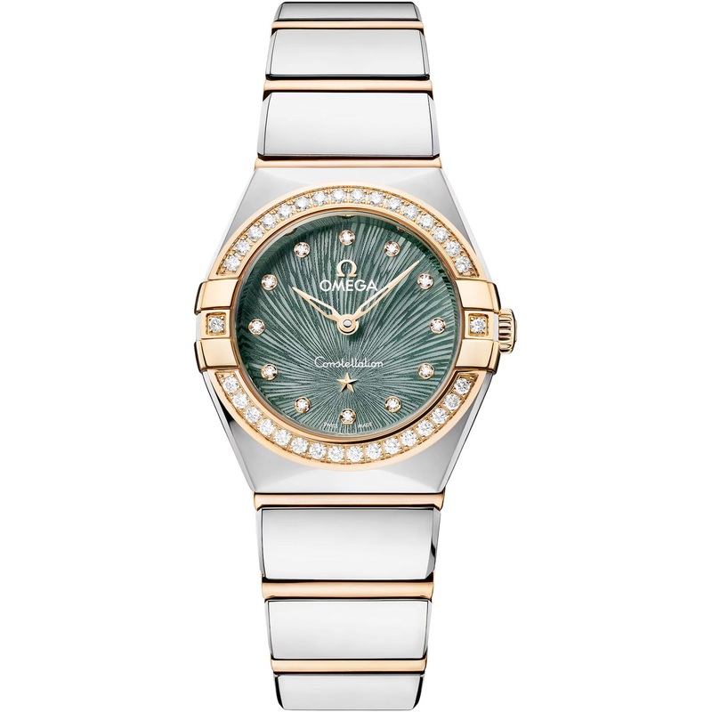 Omega Constellation 131.25.25.60.60.001 Pine Green Dial Steel Gold and Diamonds 25mm