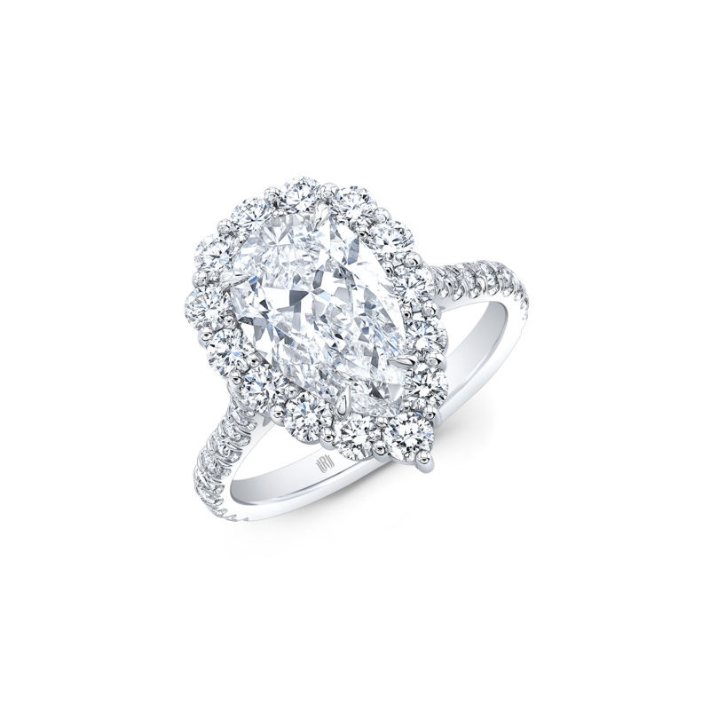 Pear cut Diamond Cluster Solitaire in Platinum – Rahaminov Diamonds