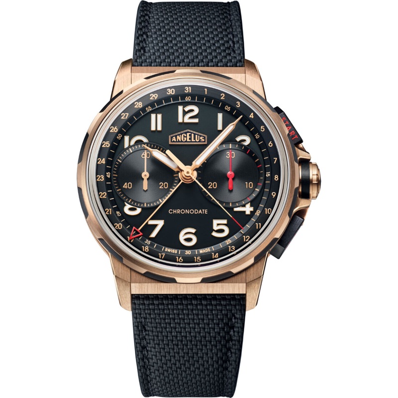 Angelus 0CDZE.B01A.K009B Chronodate Gold Black