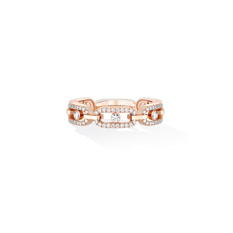 Move Link Multi Pav Ring in Pink Gold Size 55 – Messika