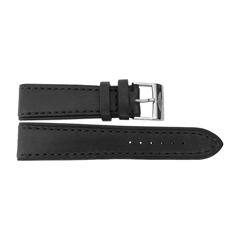 Buy 480X Breitling 22mm Inlet Black Leather OEM Watch Strap for Sale | AuthenticWatches
