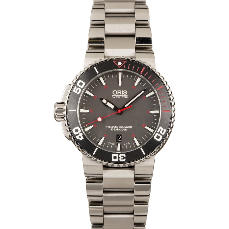 Buy Used Oris Aquis Red LE 01 733 7653 4183-Set MB  – Sku: 733 7653 4183