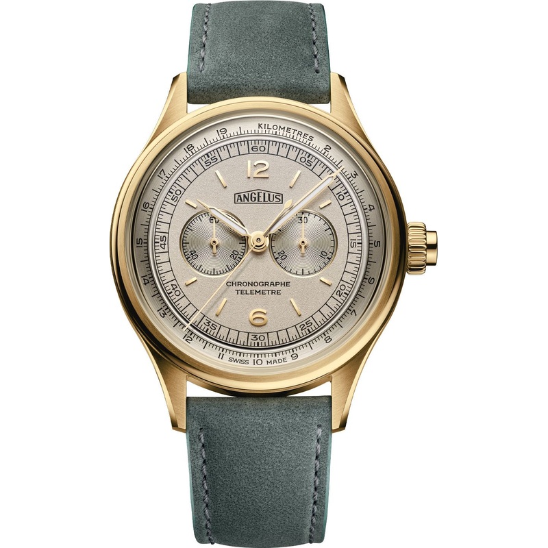 Angelus 0Chcq.i01A.v010Q Chronograph Telemeter Yellow Gold White Dial