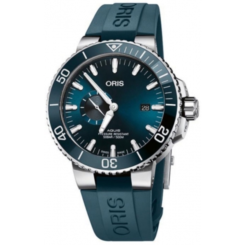 01 743 7733 4155-07 4 24 69EB Oris Aquis Small Second, Date 45.5 Mens Watch
