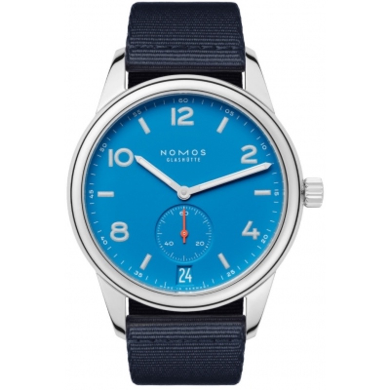 777 Signalblau Nomos Glashutte Club Automat Datum 41.5mm Mens Watch
