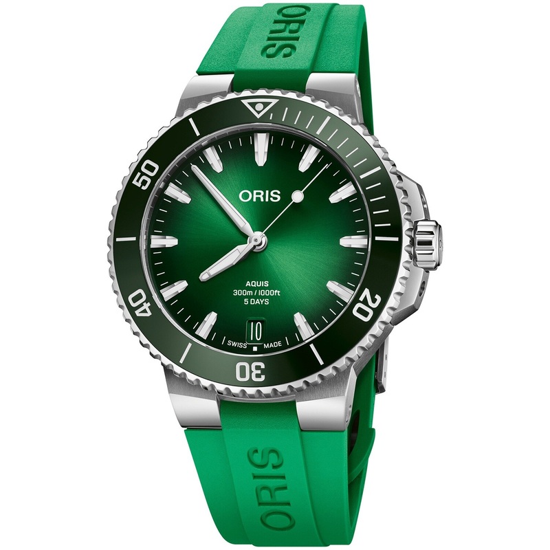 Oris Aquis Date Calibre 400 Bi-Color Green Dial on Strap