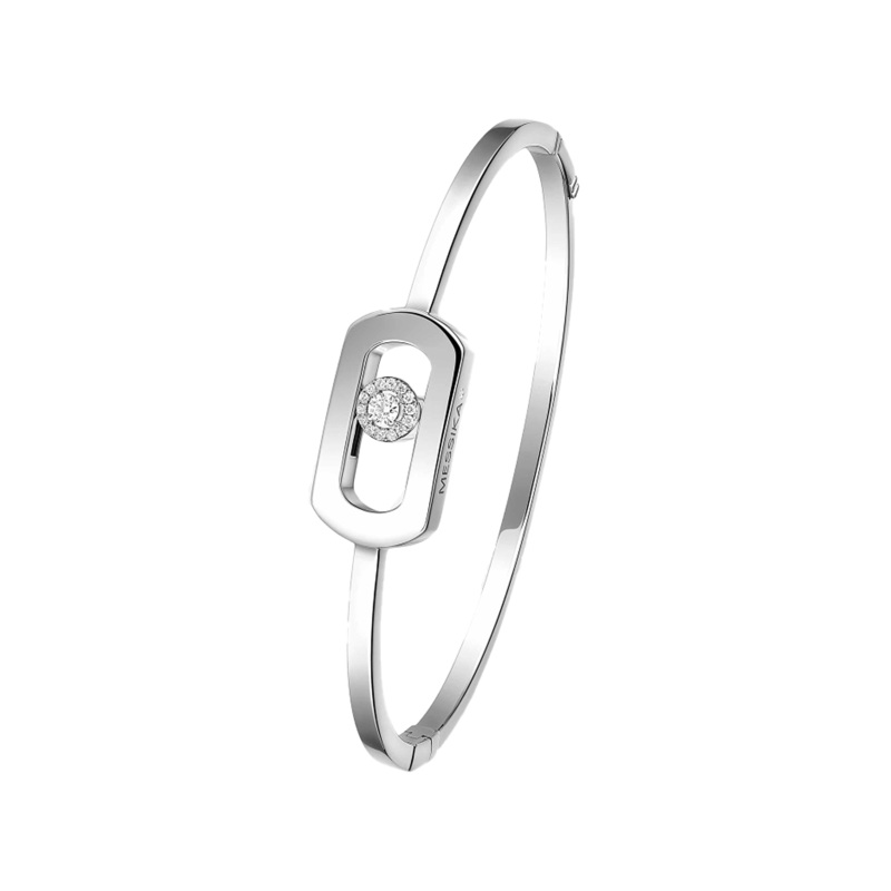 So Move Bangle in White Gold Size M – Messika