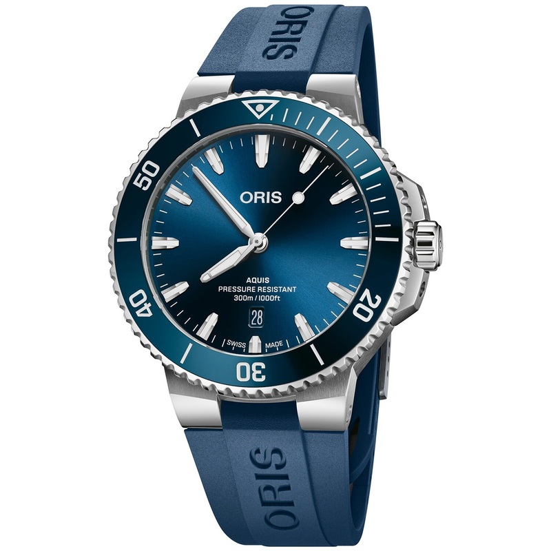 Oris Aquis Date Blue Dial on Strap