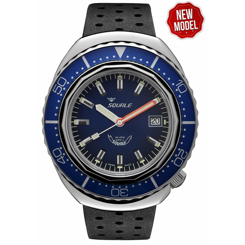 Squale 2002 Blue Dial Leather Strap