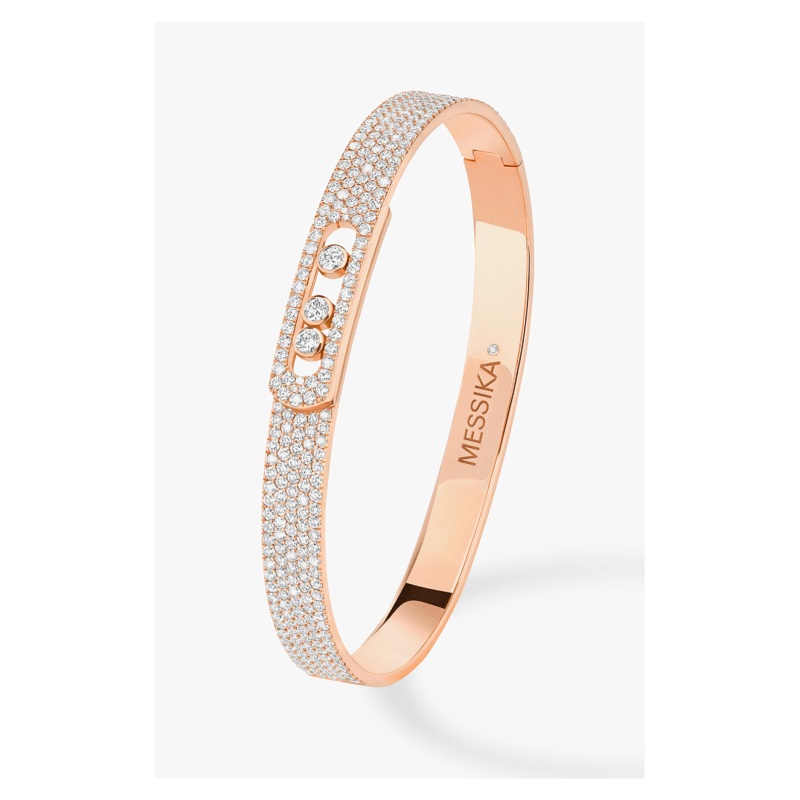 Move Noa Full Pav SM Bangle in Pink Gold Size S – Messika