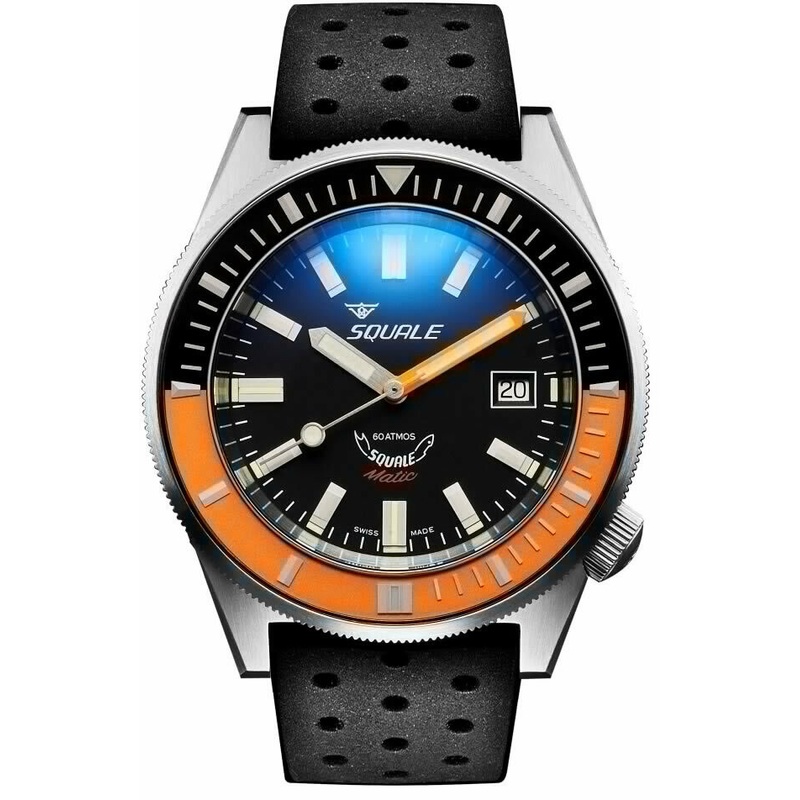 Squale Matic Orange Bezel on Strap