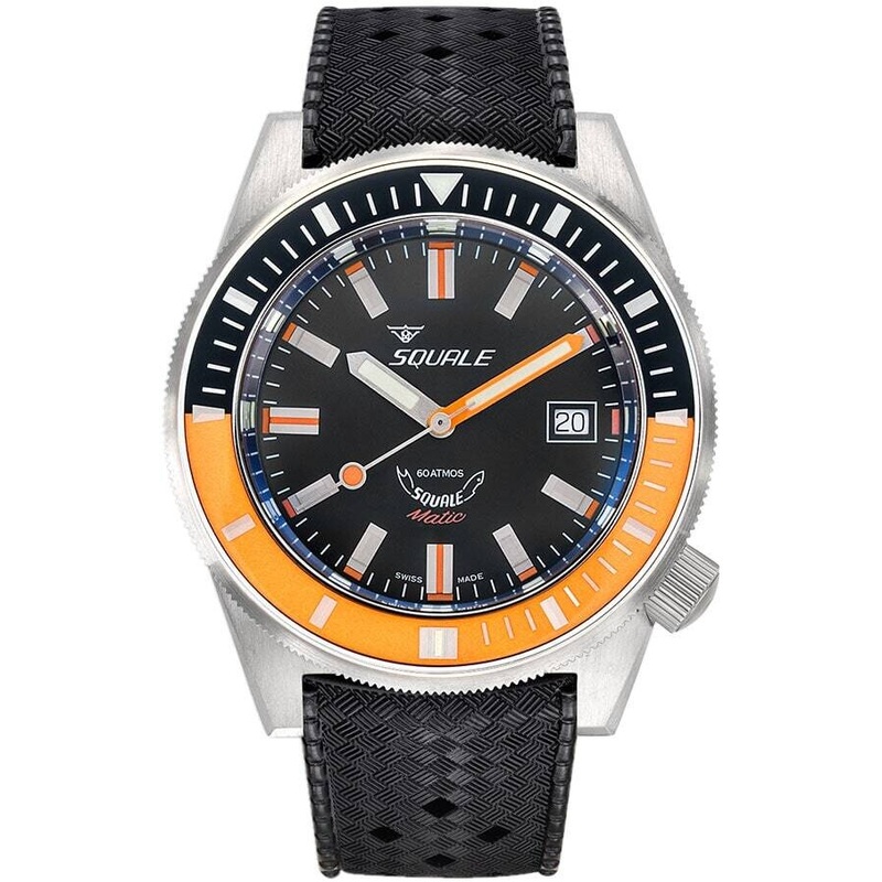 Squale Matic Orange Bezel on Strap MATICXSC.HT
