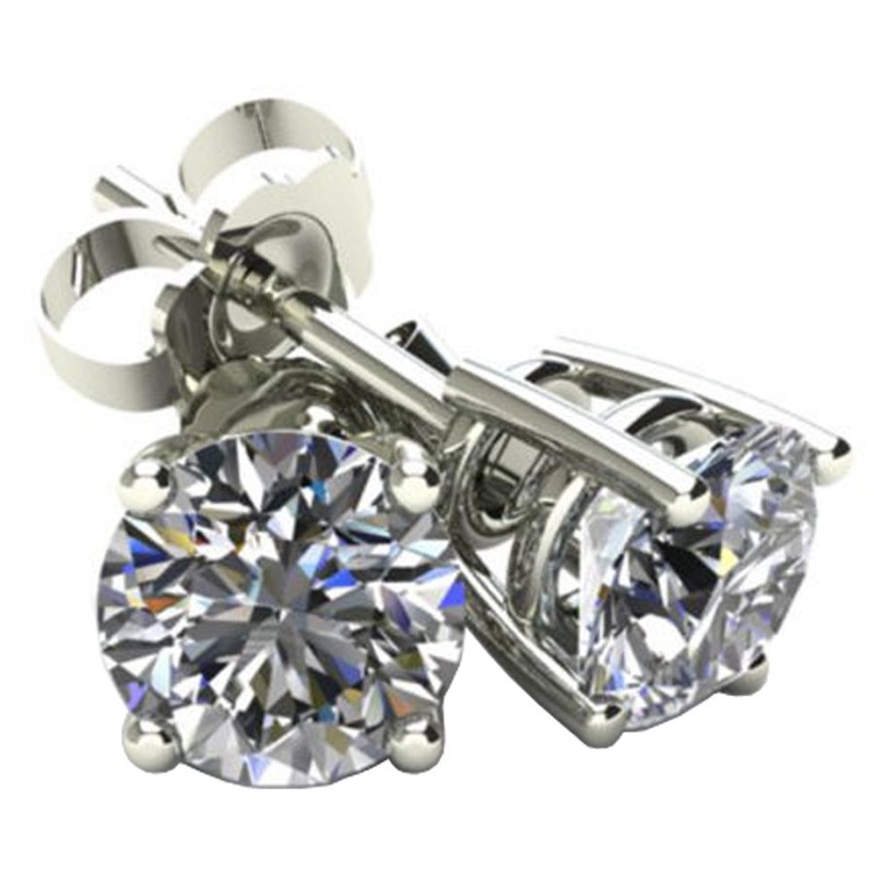 14K White Gold Diamond Earrings
