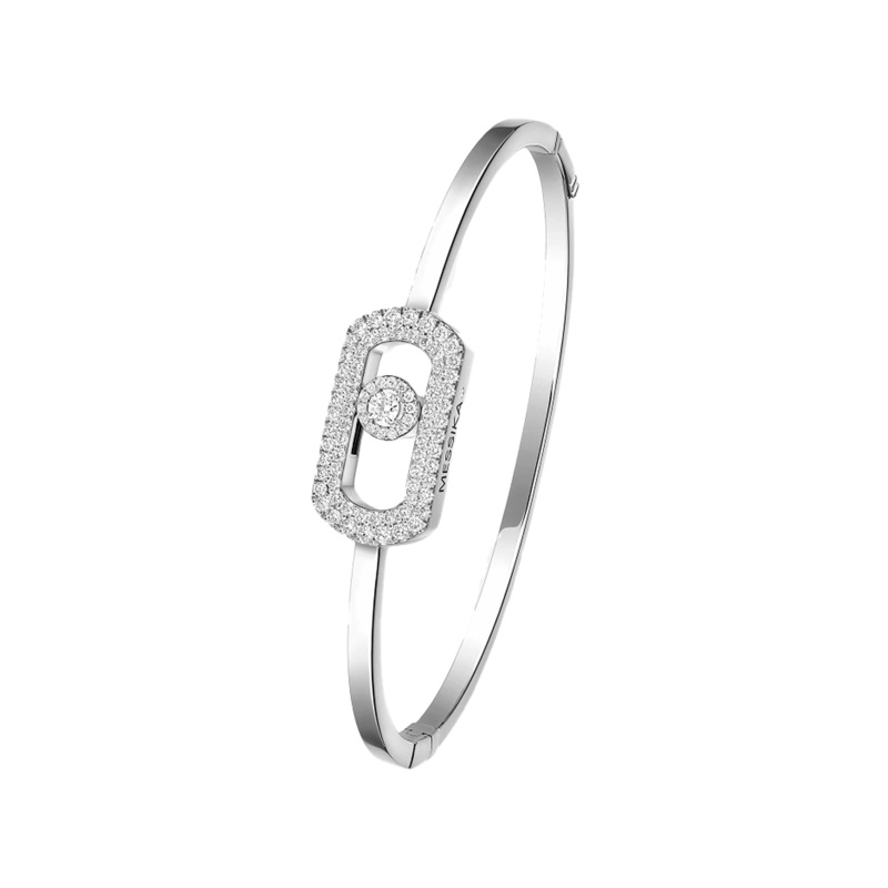 So Move Pav Bangle in White Gold Size L – Messika