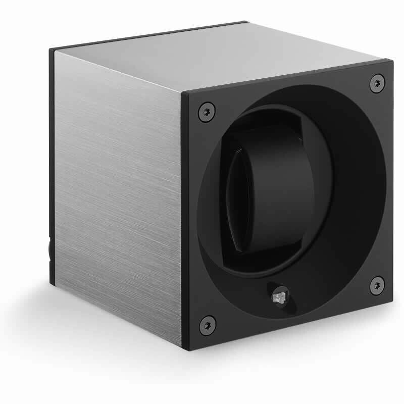 SwissKubik Watch Winder Single – Natural Brushed With Window Protect SK01.AE000-WP