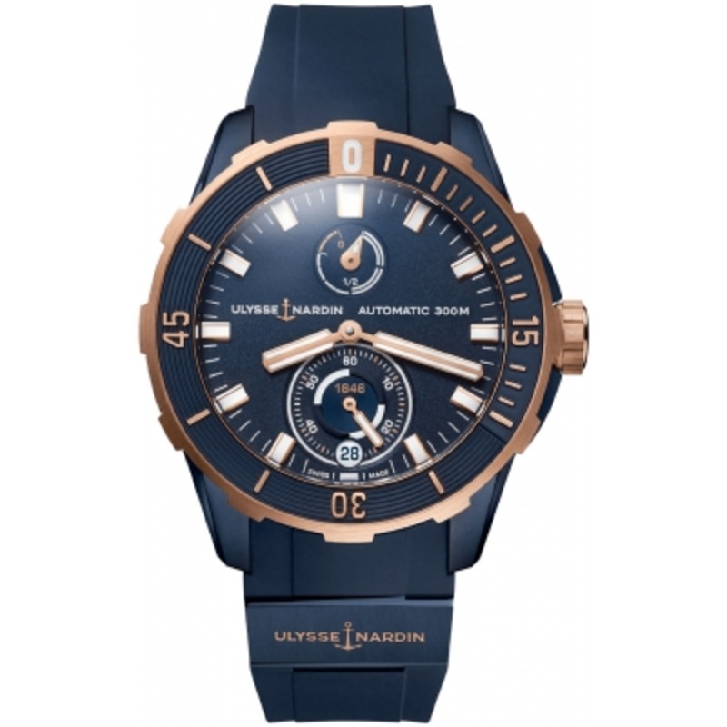 1185-170-3/Blue Ulysse Nardin Diver Chronometer 44mm Mens Watch