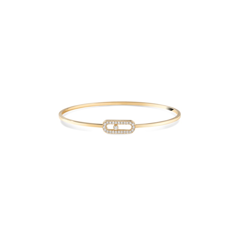 Move Uno Flex Pav Bangle in Yellow Gold Size M – Messika