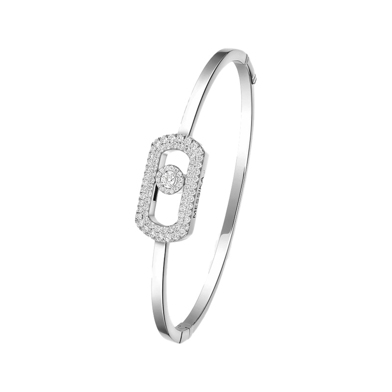 So Move Pav Bangle in White Gold Size M – Messika
