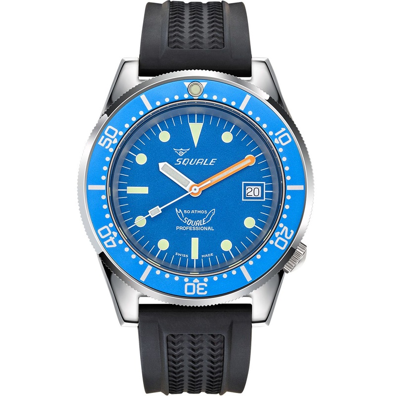 Squale 1521 Classic Steel Blue on Strap 1521OCN.VO