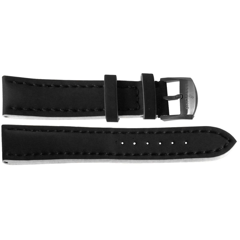 20/18 Genuine Breitling Black Leather Strap with Tang Buckle 222X