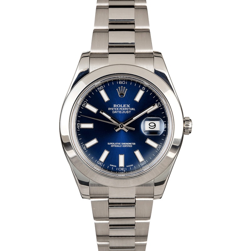Used Rolex Datejust 116300 Blue Index Dial