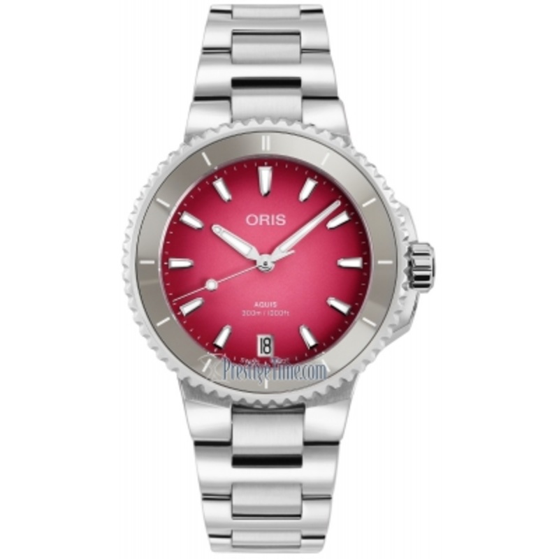 01 733 7792 4158-07 8 19 05P Taste Of Summer Oris Aquis Date 36.5mm Ladies Watch
