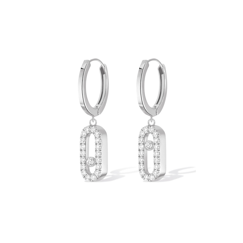 Move Uno Hoops in White Gold – Messika