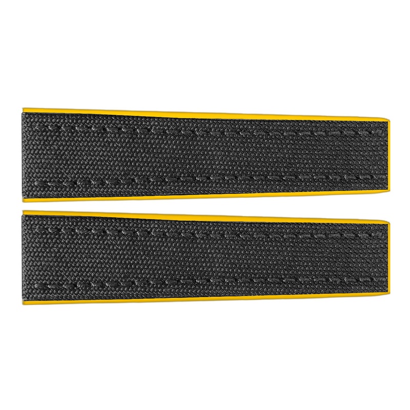 Breitling Anthracite & Yellow Military Rubber Strap 257S
