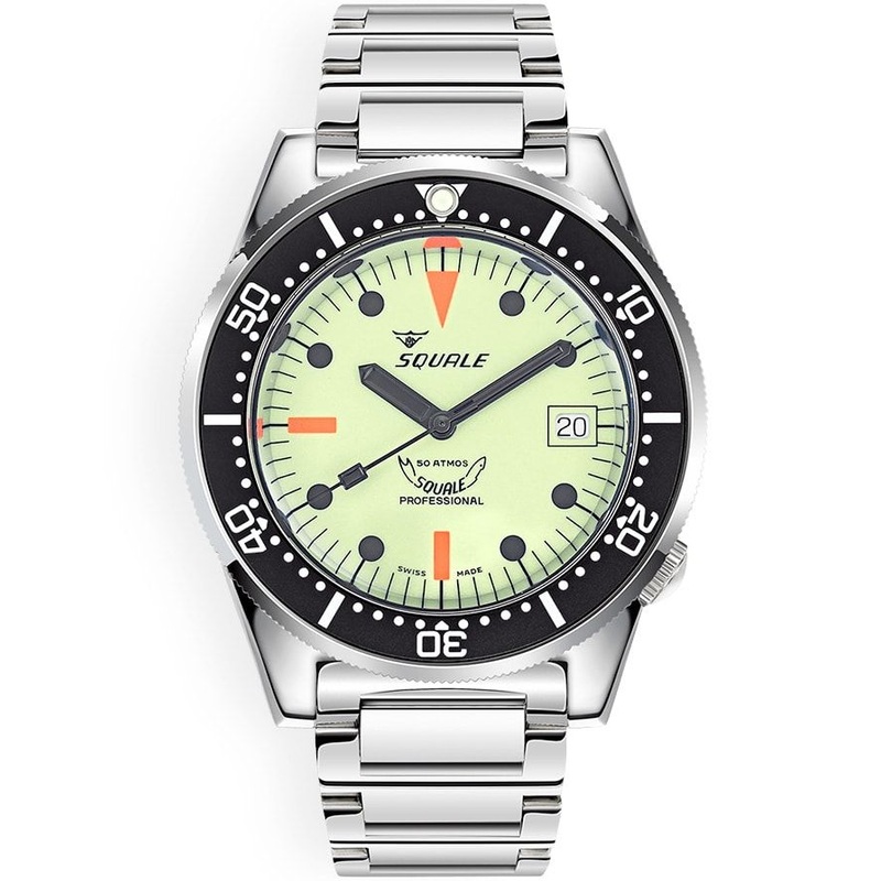 Squale 1521 Full Luminous Steel on Bracelet