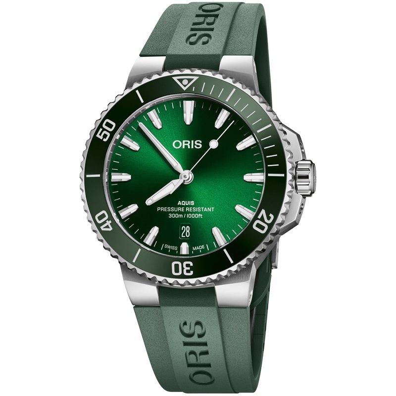 Oris Aquis Date Green Dial on Bracelet
