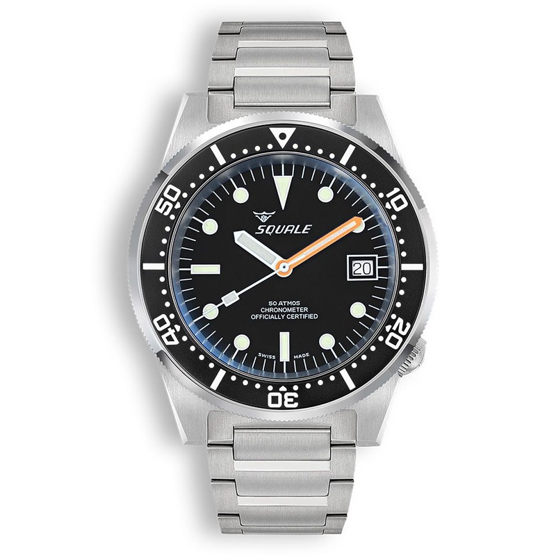 Squale 1521 Classic COSC Steel Black on Bracelet 1521COSCL.SQ20B