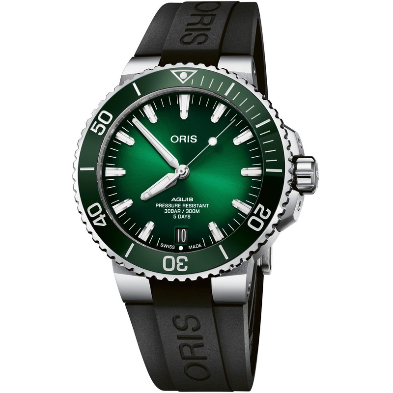 Oris 01 400 7763 4157-07 4 24 74EB Aquis Date Calibre 400 on Strap